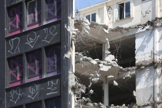 Link to Photo | photography, Munich, Debris, excavator, Germany, 2019, Demolition companies, demolition, building, Landsberger Straße, Tengelmann Group