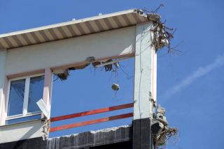 Link to Photo | photography, Munich, Debris, excavator, Germany, 2019, Demolition companies, demolition, building, Landsberger Straße, Tengelmann Group