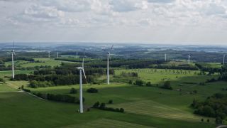Link to Video | energy, agriculture, renewable energy, leaves, wind farm, flight, generation, future, width, wind power, forest, unmanned aerial vehicle, wind turbine, Gedern, day, cloud