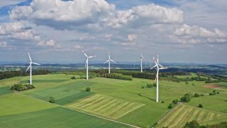 Link to Video | energy, agriculture, renewable energy, leaves, wind farm, flight, generation, future, width, wind power, forest, unmanned aerial vehicle, wind turbine, Gedern, day, cloud