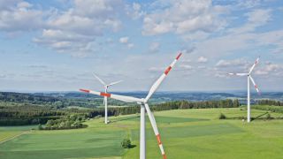 Link to Video | energy, agriculture, renewable energy, leaves, wind farm, flight, generation, future, width, wind power, forest, unmanned aerial vehicle, wind turbine, Gedern, day, cloud