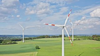 Link to Video | energy, agriculture, renewable energy, leaves, wind farm, flight, generation, future, width, wind power, forest, unmanned aerial vehicle, wind turbine, Gedern, day, cloud