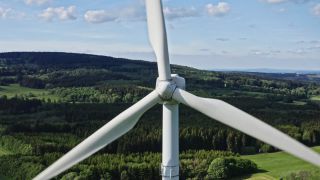 Link to Video | energy, agriculture, renewable energy, leaves, wind farm, flight, generation, future, width, wind power, forest, unmanned aerial vehicle, wind turbine, Gedern, day, cloud