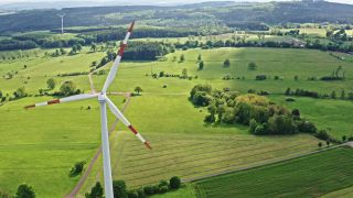 Link to Video | energy, agriculture, renewable energy, leaves, wind farm, flight, generation, future, width, wind power, forest, unmanned aerial vehicle, wind turbine, Gedern, day, cloud