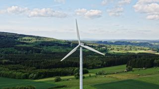 Link to Video | energy, agriculture, renewable energy, leaves, wind farm, flight, generation, future, width, wind power, forest, unmanned aerial vehicle, wind turbine, Gedern, day, cloud