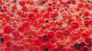 Link to Video | liquid, background, drop, vaccination, shuffling, water, multicolored, red, mixing, poison, derivative work, lava lamp, oil, Brause