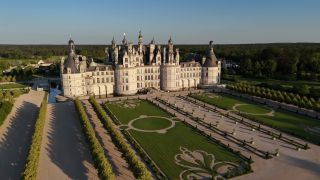 Link to Video | footage, tourist destination, Centre-Val de Loire, France, Château de Chambord, color, landmark, 4K resolution, historic building, aerial shot, 2024, tourist attraction, château
