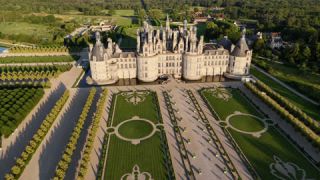 Link to Video | footage, tourist destination, Centre-Val de Loire, France, Château de Chambord, color, landmark, 4K resolution, historic building, aerial shot, 2024, tourist attraction, château