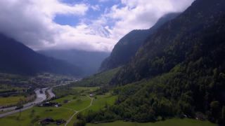 Link to Video | landscape, Uri, color, Gotthard, 4K resolution, high-angle shot, road, Switzerland, valley, Reuss, river, Europe, aerial shot, sky, cloud, cloud cover