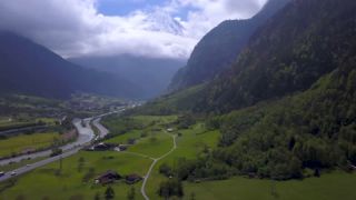 Link to Video | landscape, Uri, color, Gotthard, 4K resolution, high-angle shot, road, Switzerland, valley, Reuss, river, Europe, aerial shot, sky, cloud, cloud cover