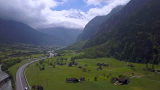 Link to Video | landscape, Uri, color, Gotthard, 4K resolution, high-angle shot, road, Switzerland, valley, Reuss, river, Europe, aerial shot, sky, cloud, cloud cover
