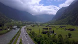 Link to Video | landscape, Uri, color, Gotthard, 4K resolution, high-angle shot, road, Switzerland, valley, Reuss, river, Europe, aerial shot, sky, cloud, cloud cover
