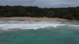 Link to Video | landscape, Red Frog Beach Island Resort, tourist destination, sea, Bocas del Toro Province, color, 2020, liquid water, Isla Bastimentos, tourism region, beach, 2K resolution, aerial shot, Caribbean, paid time off, Panama