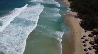 Link to Video | landscape, Red Frog Beach Island Resort, tourist destination, sea, Bocas del Toro Province, color, 2020, liquid water, Isla Bastimentos, tourism region, beach, 2K resolution, aerial shot, Caribbean, paid time off, Panama