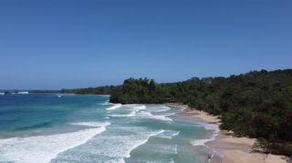 Link to Video | landscape, Red Frog Beach Island Resort, tourist destination, sea, Bocas del Toro Province, color, 2020, liquid water, Isla Bastimentos, tourism region, beach, 2K resolution, aerial shot, Caribbean, paid time off, Panama