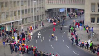Link to Video | March, annual event, Rhineland-Palatinate, cheerfulness, tilt–shift photography, costume, Rosenmontag, Mainz, carnaval parade, Full High Definition, Germany, time-lapse photography, 2000, miniature faking, Diorama, March 6, special effects, Europe, carnival, Fastnacht, central business district, miniature effect