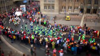 Link to Video | March, annual event, Rhineland-Palatinate, cheerfulness, tilt–shift photography, costume, Rosenmontag, Mainz, carnaval parade, Full High Definition, Germany, time-lapse photography, 2000, miniature faking, Diorama, March 6, special effects, Europe, carnival, Fastnacht, central business district, miniature effect
