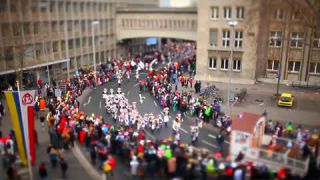 Link to Video | March, annual event, Rhineland-Palatinate, cheerfulness, tilt–shift photography, costume, Rosenmontag, Mainz, carnaval parade, Full High Definition, Germany, time-lapse photography, 2000, miniature faking, Diorama, March 6, special effects, Europe, carnival, Fastnacht, central business district, miniature effect