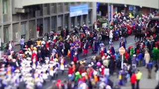 Link to Video | March, annual event, Rhineland-Palatinate, cheerfulness, tilt–shift photography, costume, Rosenmontag, Mainz, carnaval parade, Full High Definition, Germany, time-lapse photography, 2000, miniature faking, Diorama, March 6, special effects, Europe, carnival, Fastnacht, central business district, miniature effect