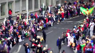 Link to Video | March, annual event, Rhineland-Palatinate, cheerfulness, tilt–shift photography, costume, Rosenmontag, Mainz, carnaval parade, Full High Definition, Germany, time-lapse photography, 2000, miniature faking, Diorama, March 6, special effects, Europe, carnival, Fastnacht, central business district, miniature effect