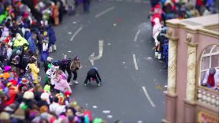 Link to Video | March, annual event, Rhineland-Palatinate, cheerfulness, tilt–shift photography, costume, Rosenmontag, Mainz, carnaval parade, Full High Definition, Germany, time-lapse photography, 2000, miniature faking, Diorama, March 6, special effects, Europe, carnival, Fastnacht, central business district, miniature effect