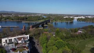 Link to Video | April, Rhineland-Palatinate, spring, state capital in Germany, Mainz, Germany, color, park, urban park, 4K resolution, 2020, Europe, aerial shot