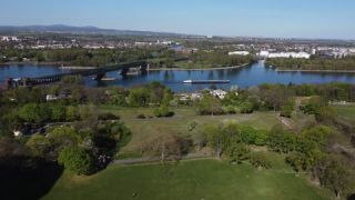 Link to Video | April, Rhineland-Palatinate, spring, state capital in Germany, Mainz, Germany, color, park, urban park, 4K resolution, 2020, Europe, aerial shot
