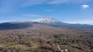 Link to Video | Stromboli, color, 4K resolution, tilt, Italy, Europe, aerial shot, Mediterranean Basin, volcano