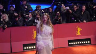 Link to Photo | television actor, February, annual event, photograph, Berlin International Film Festival, film industry, event, Germany, celebrity, actress, Lilith Stangenberg, color, film festival, February 15, red carpet, opening ceremony, Europe, 2024, Berlin, evening, very important person
