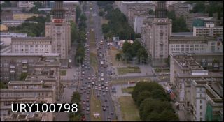 Link to Photo | big city, Mitte, private transport, Germany, metropolis, 1990, screenshot, color, 35 mm film, point-of-view shot, 90s, 1990s, aerial shot, capital city, photographic film, Berlin, Karl-Marx-Allee, West Germany, Berlin Babylon, documentary film, driving