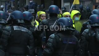 Link to Video | demonstration, February 7, protest, Agence France-Presse, rally