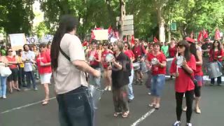 Link to Video | demonstration, February 21, protest, Agence France-Presse, rally