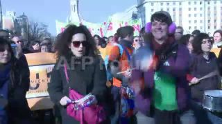 Link to Video | demonstration, February 21, protest, Agence France-Presse, rally