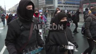 Link to Video | demonstration, February 21, protest, Agence France-Presse, rally