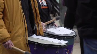Link to Video | demonstration, February 21, protest, Agence France-Presse, rally