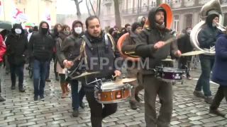 Link to Video | demonstration, February 21, protest, Agence France-Presse, rally