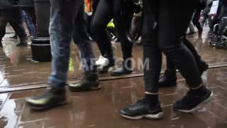 Link to Video | demonstration, February 21, protest, Agence France-Presse, rally
