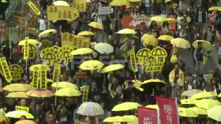 Link to Video | pro-democracy, student movement, demonstration, Umbrella Movement, March 14, protest, Agence France-Presse, rally
