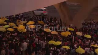 Link to Video | pro-democracy, student movement, demonstration, Umbrella Movement, March 14, protest, Agence France-Presse, rally