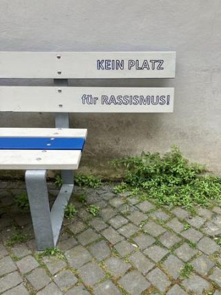 Link to Photo | Bernkastel-Kues, Germany, bench, amateur photography, color, anti-racism, racism