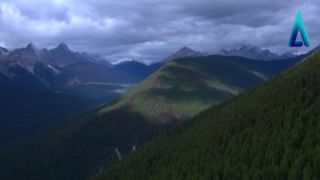 Link to Video | landscape, Canada, 2010, color, mountain range, aerial shot, Atlantic Productions, nature