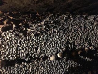 Link zum Foto | Schädel, Frankreich, Katakombe, Dunkelheit, Farbe, Knochen, Katakomben von Paris, Tod, unterirdische Struktur, Paris