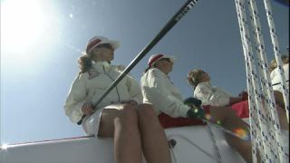 Link to Video | women's team, sailboat, regatta, sports team, 16:9, sea, Full High Definition, sailing, 2007, color, Teamgeist, type of sport, team, sport, trophy, woman, human, Dubai, female, yacht racing, United Arab Emirates, NTSC analog television standard