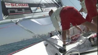 Link to Video | women's team, sailboat, regatta, sports team, 16:9, sea, Full High Definition, sailing, 2007, color, Teamgeist, type of sport, team, sport, trophy, woman, human, Dubai, female, yacht racing, United Arab Emirates, NTSC analog television standard
