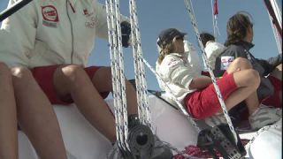 Link to Video | women's team, sailboat, regatta, sports team, 16:9, sea, Full High Definition, sailing, 2007, color, Teamgeist, type of sport, team, sport, trophy, woman, human, Dubai, female, yacht racing, United Arab Emirates, NTSC analog television standard