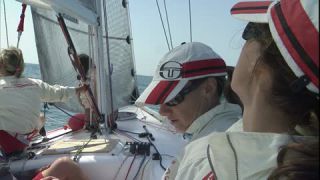 Link to Video | women's team, sailboat, regatta, sports team, 16:9, sea, Full High Definition, sailing, 2007, color, Teamgeist, type of sport, team, sport, trophy, woman, human, Dubai, female, yacht racing, United Arab Emirates, NTSC analog television standard