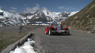 Link to Video | luxury, hairpin turn, Alps, windshield, 16:9, motor car, Mercedes-Benz type 124, high mountains, Full High Definition, list of Mercedes-Benz vehicles, rally, sound on tape, Edelweissspitze, color, collectible, point-of-view shot, red, Fahren, passion, Grossglockner, road, Mercedes-Benz, Carinthia, Austria, Europe, mountain range, hobby, antique car, classic car, convertible, Mercedes-Benz W120, day, Eastern Alps, High Tauern, Grossglockner High Alpine Road, trip, Bergstraße, cloud cover, Vötter, Vötters Fahrzeugmuseum, luxury good, driving