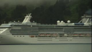 Link to Video | ship, September, autumn, cruise, Full High Definition, 2008, color, United States of America, Island Princess, cruise ship, North America, tourism, paid time off, Alaska, Whittier, cloud cover