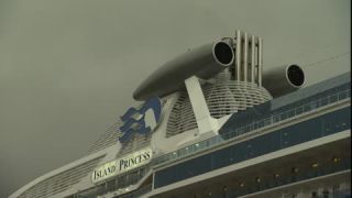 Link to Video | ship, September, autumn, cruise, Full High Definition, 2008, color, United States of America, Island Princess, cruise ship, North America, tourism, paid time off, Alaska, Whittier, cloud cover