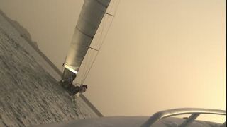 Link to Video | sailboat, luxury, ship, sea, yacht, sailing yacht, Full High Definition, leisure, sailing, wealth, color, sport, hobby, Dubai, evening, United Arab Emirates, luxury good